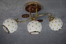 Люстра потолочная трехрожковая  Мелодия Света Е27 220В 40Вт Золото картинка 